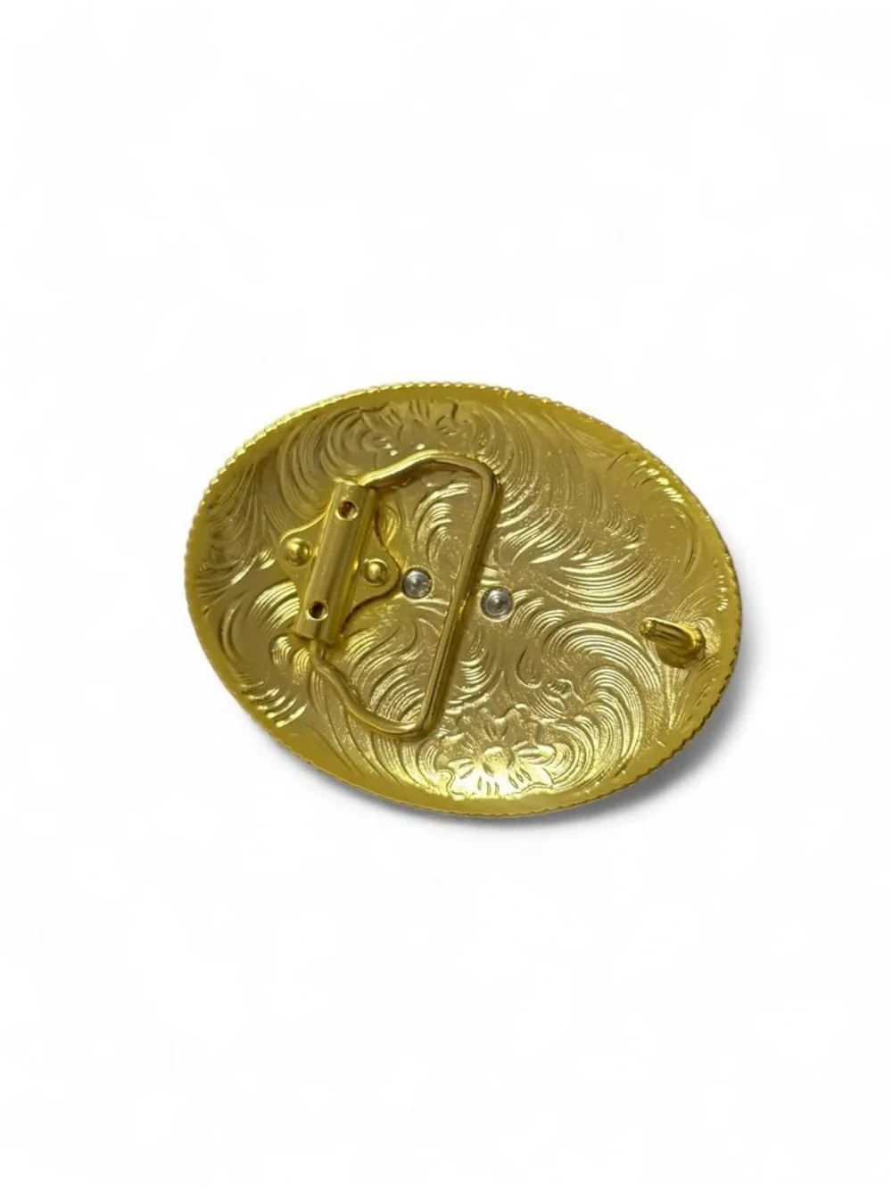 Small Gold Western Cross & Horse Belt Buckle